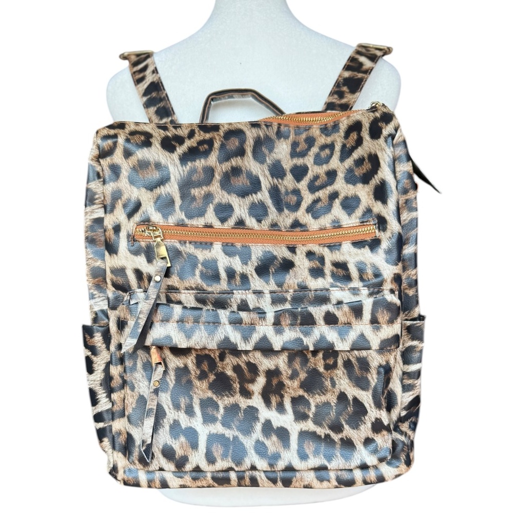Leopard Print Backpack With Additional Strap - image 3